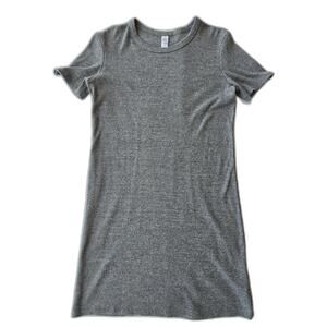 Alternative Apparel Womens Gray Lightly Ribbed Crewneck Staple Dress | US Small